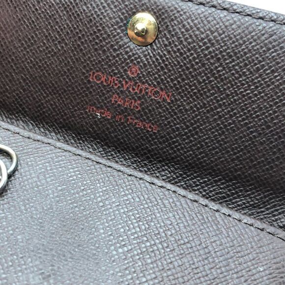 Louis Vuitton Brown Damier Leather 4 Key Case **WITH DAMAGES - Picture 7 of 11